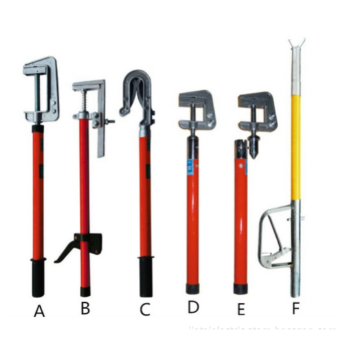 High Voltage & Low Voltage Fiberglass Ground Rod Set with Earth Wire and Clamp